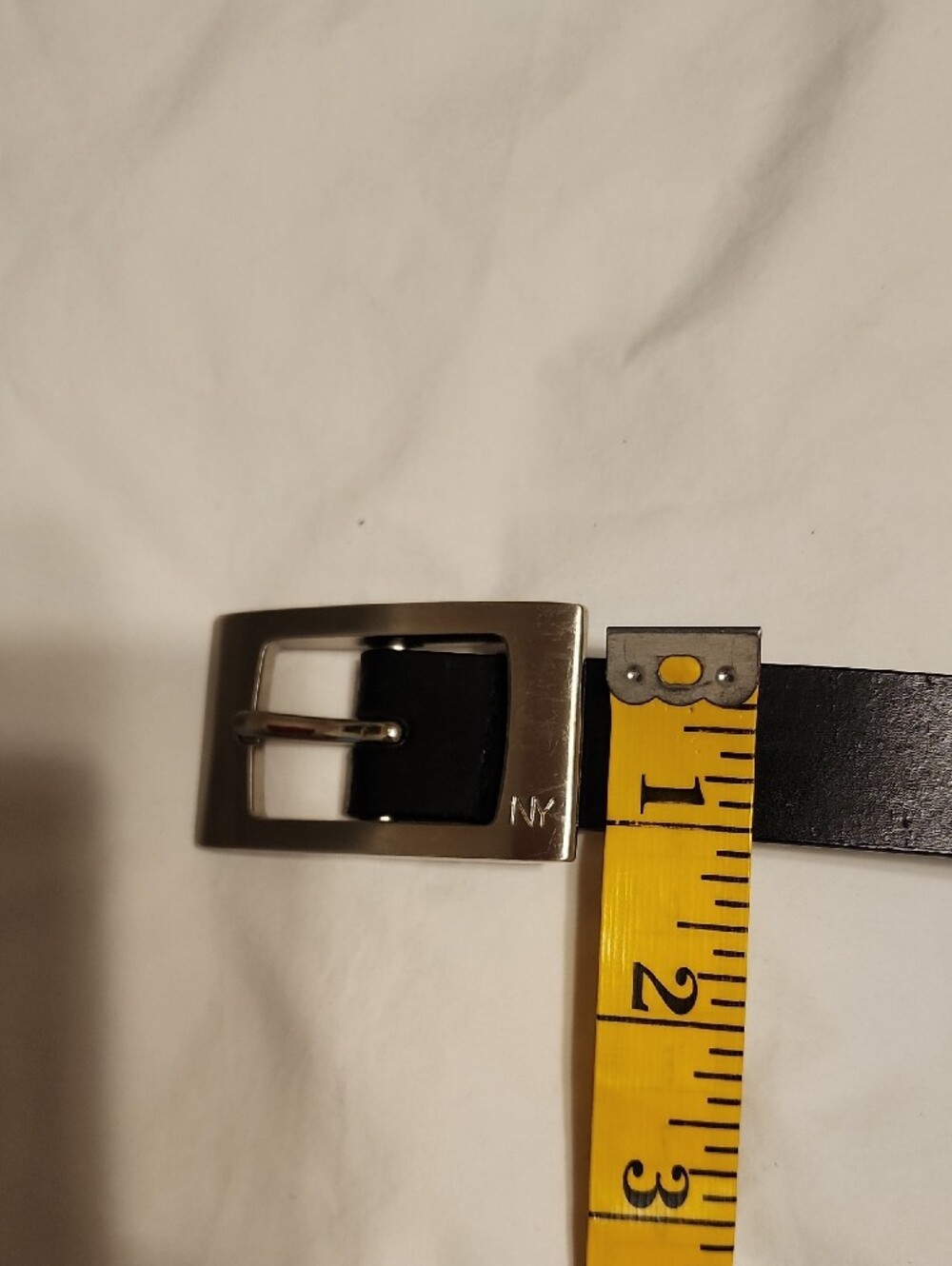 Womens Classic Black Leather Belt - Black - Picture 4 of 7